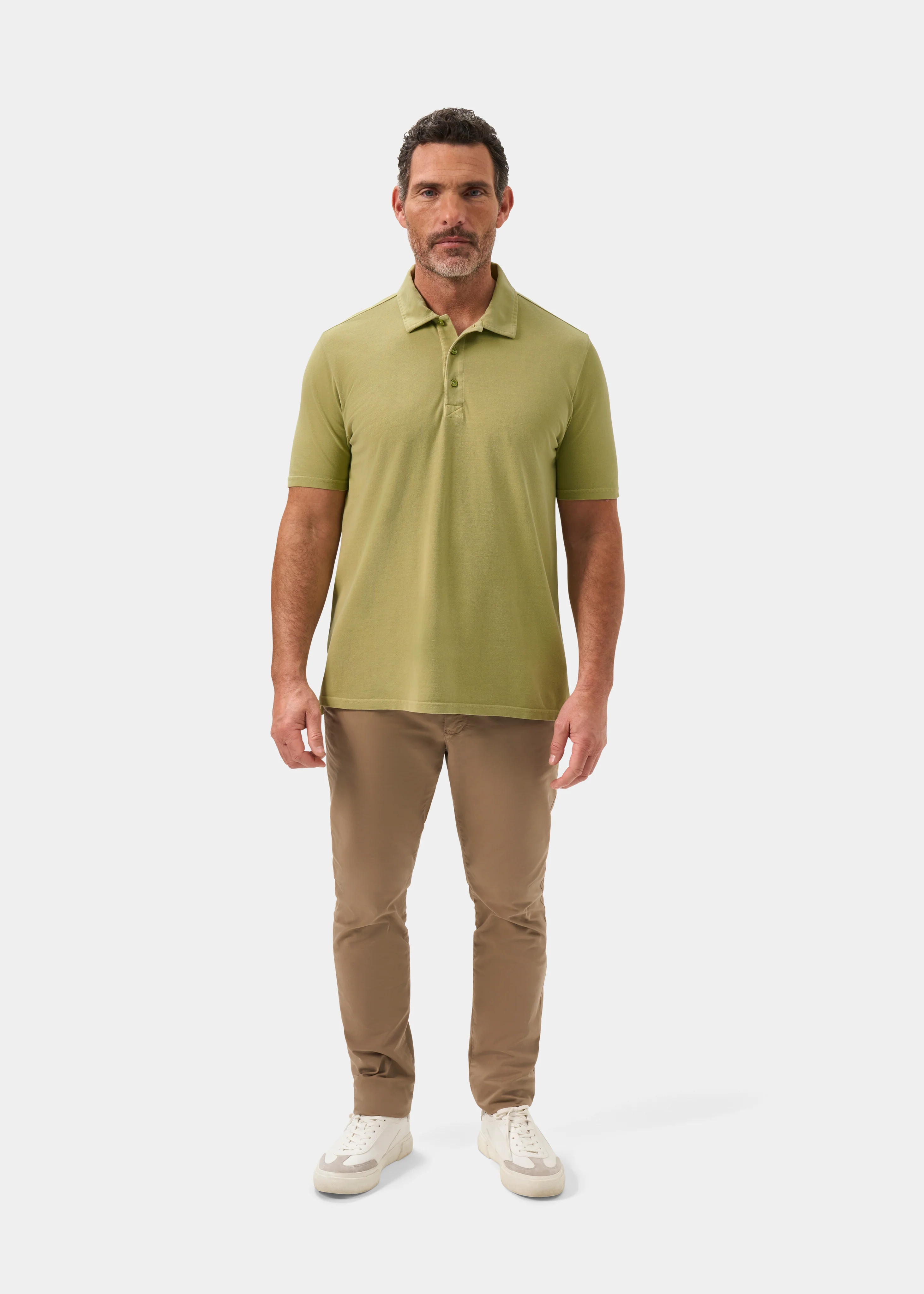 Weymouth Washed Effect Polo Shirt In Pistachio - Image 2