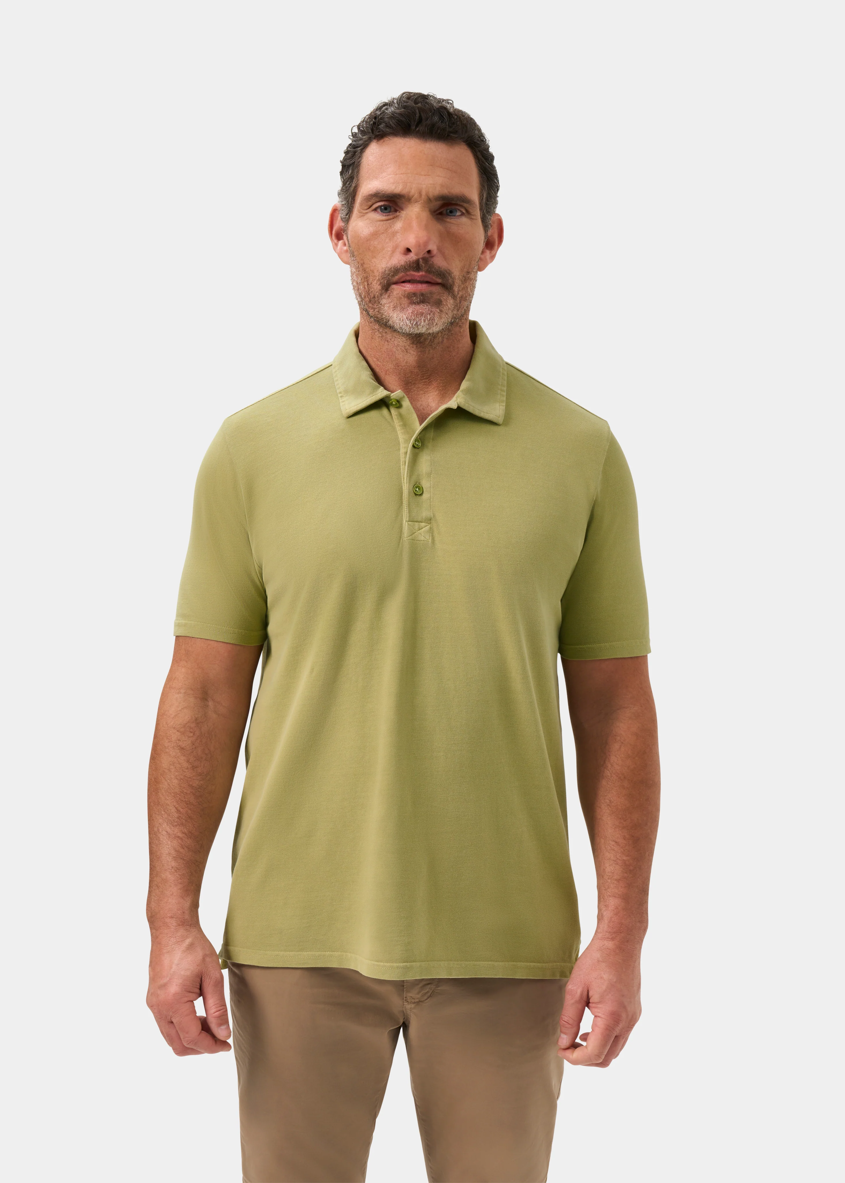 Weymouth Washed Effect Polo Shirt In Pistachio - Image 5