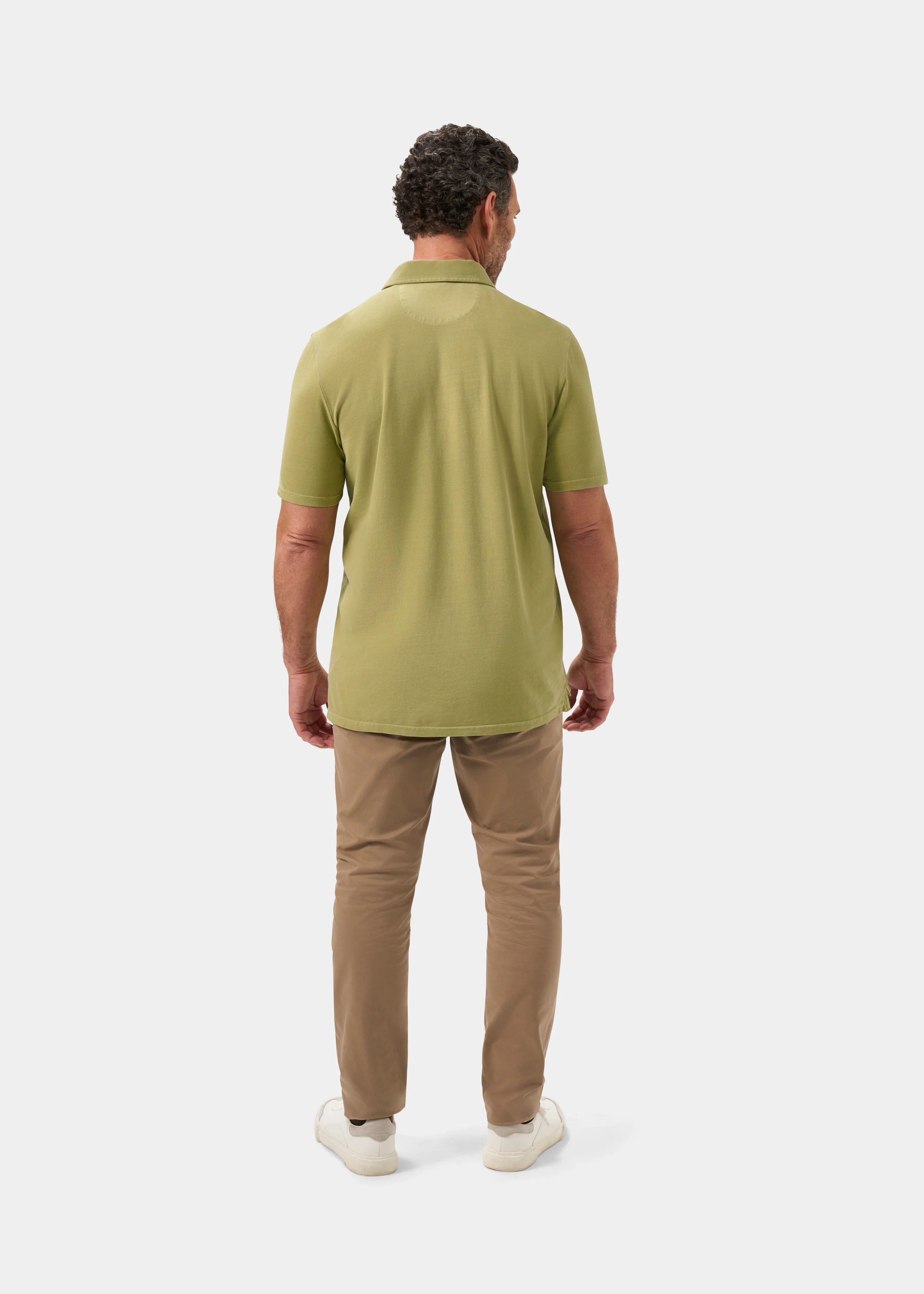 Weymouth Washed Effect Polo Shirt In Pistachio - Image 7